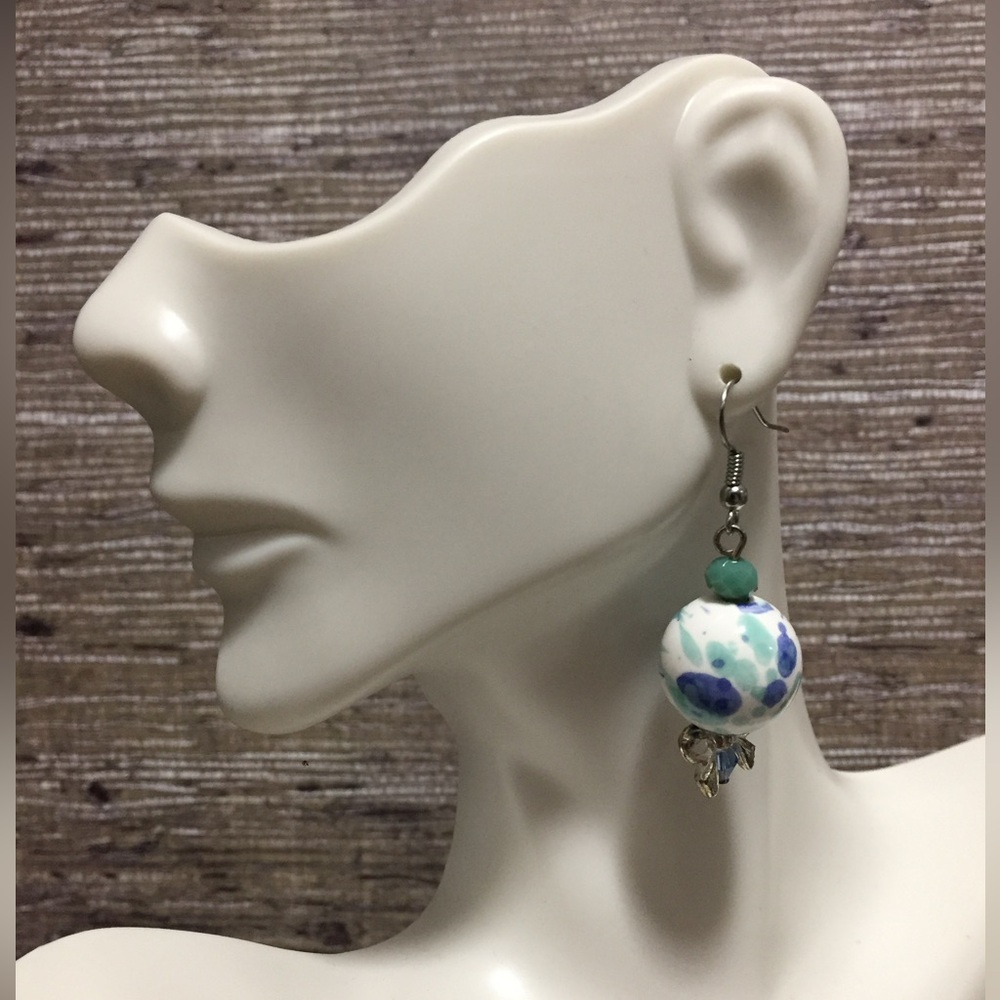 White porcelain earrings